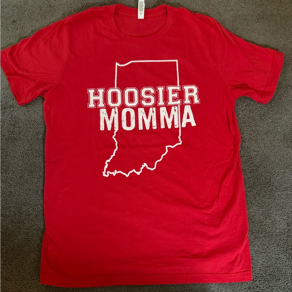 Hoosier Momma short sleeve tee shirt. Size Large. Indiana University
